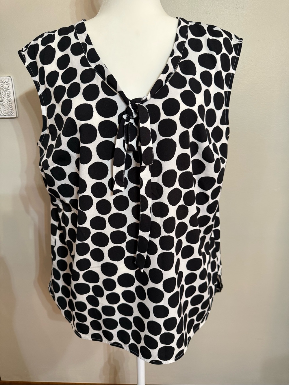 Merona XL Polka Dot Tie Front Tank